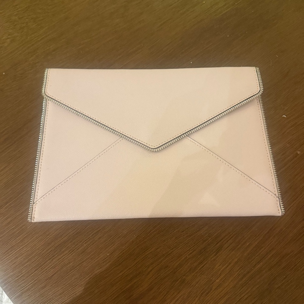 Rebecca minkoff Leo pink leather clutch